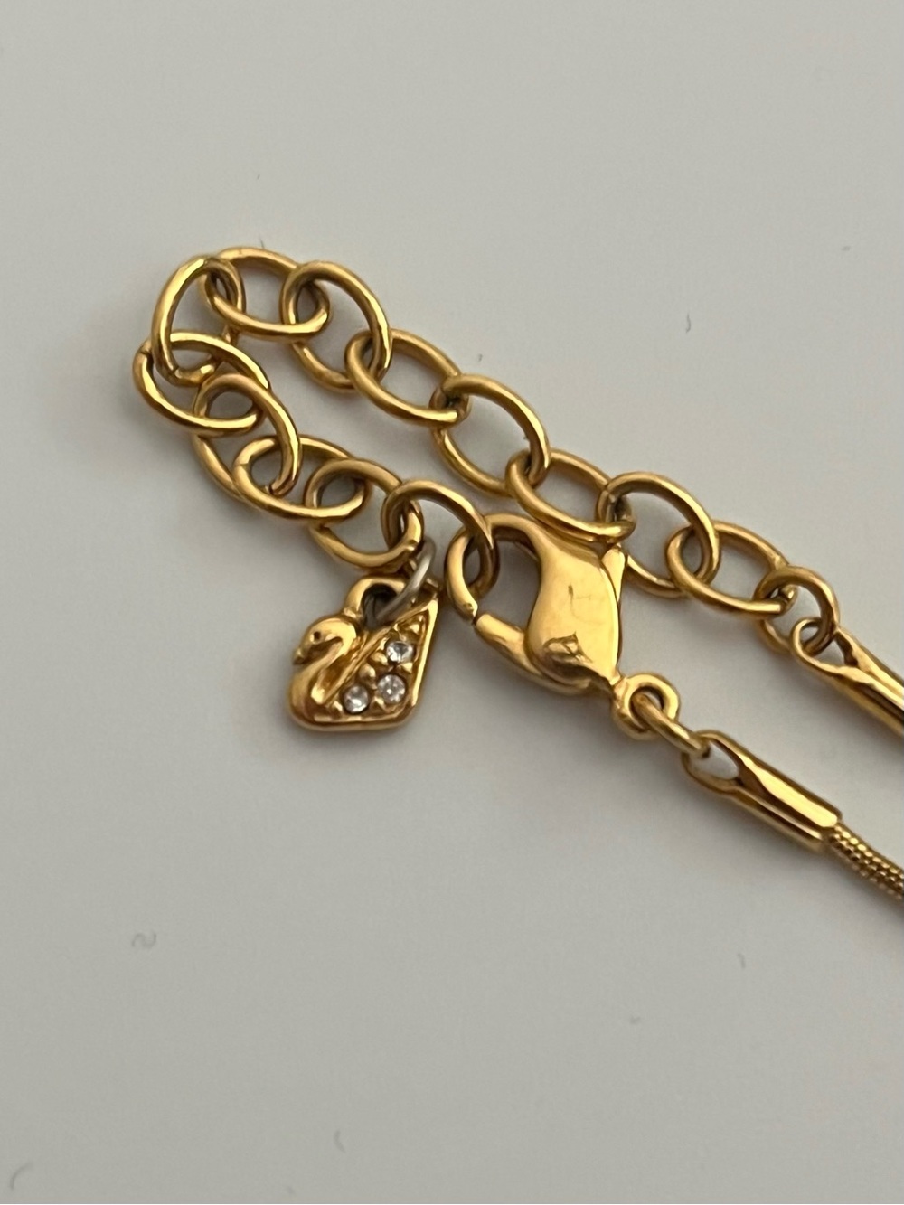 Swarovski gold-tone elongated cushion-cut crystal pendant necklace 15”17.5” - Picture 11 of 15